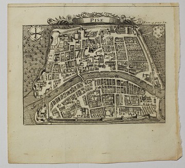 Vue de la Ville de Pise et le Combat pour gagner la Pont (Pisa, Gioco del Ponte)