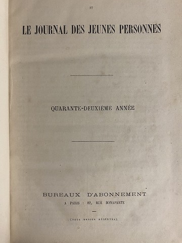 La Femme et la Famille et Le Journal des Jeunes Personnes