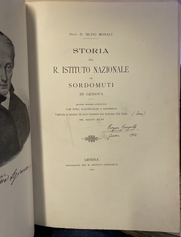 Monaci-Storia del R. Istituto Nazionale per Sordomuti in Genova