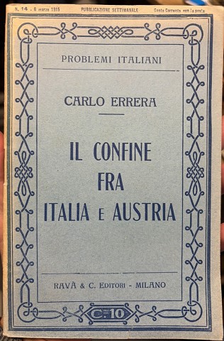 Carlo Errera- Il confine fra Italia e Austria